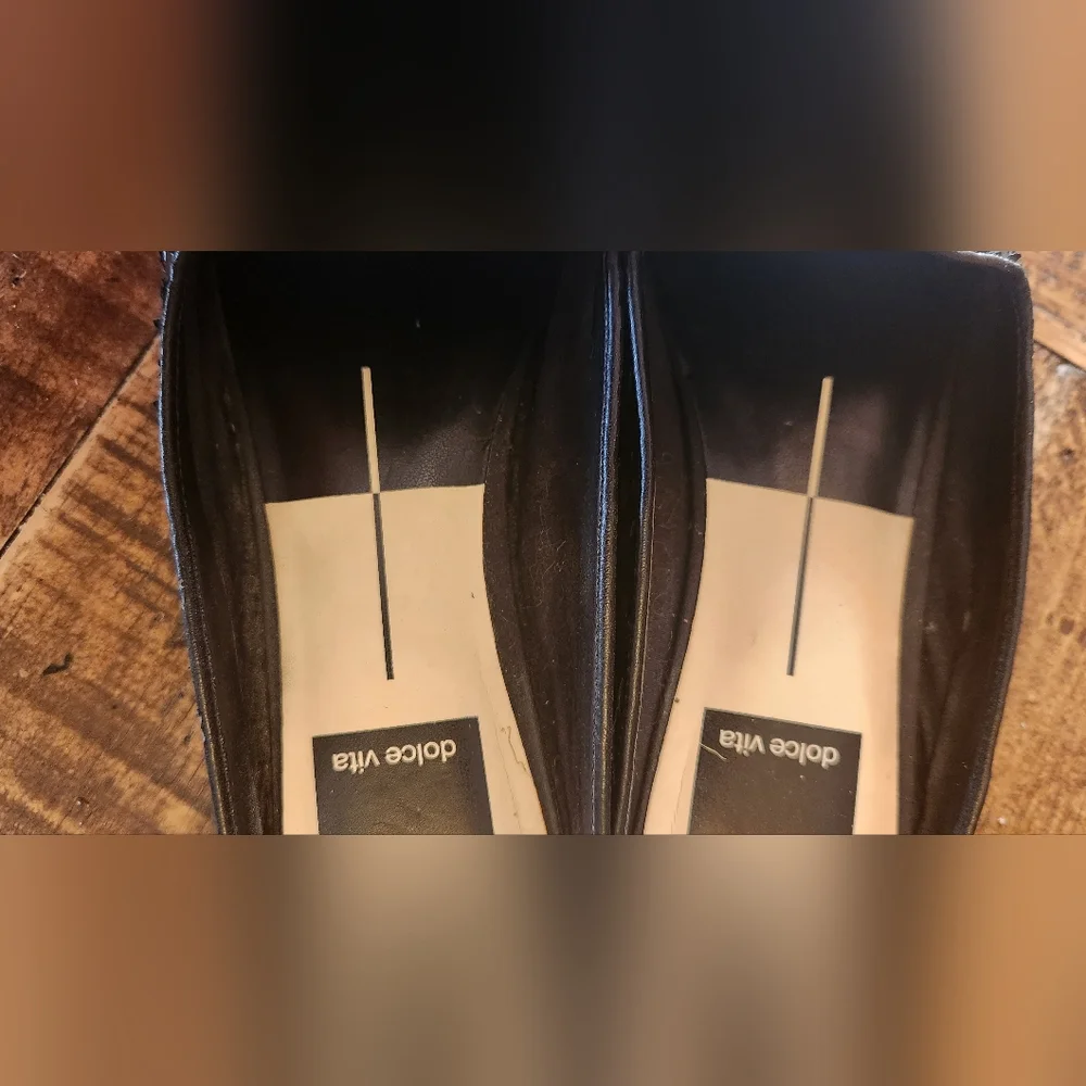 Dolce Vita Women's Grant Raffia Mules 6 Black Slides - Picture 5 of 7